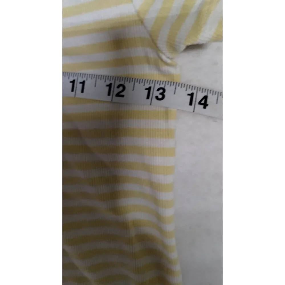 Gap Teen XXL Yellow‎ & White Striped Short-Sleeve Henley Top